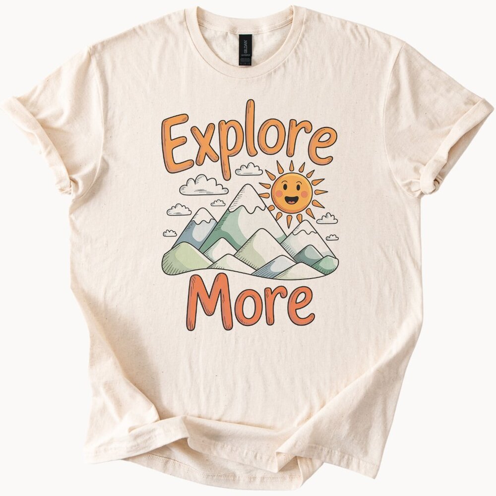 Explore More Mountain Sun Tee Adventure Hike Shirt